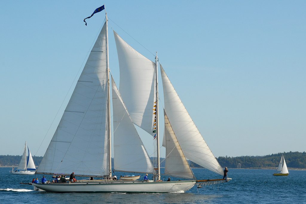 Schooner martha sailing on a sunny day